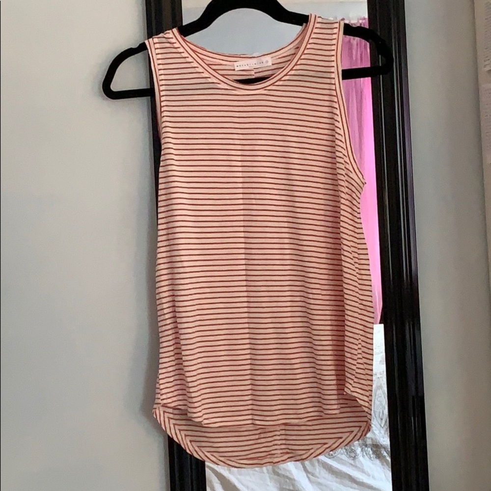 Flowy Red and White Striped Tank Top